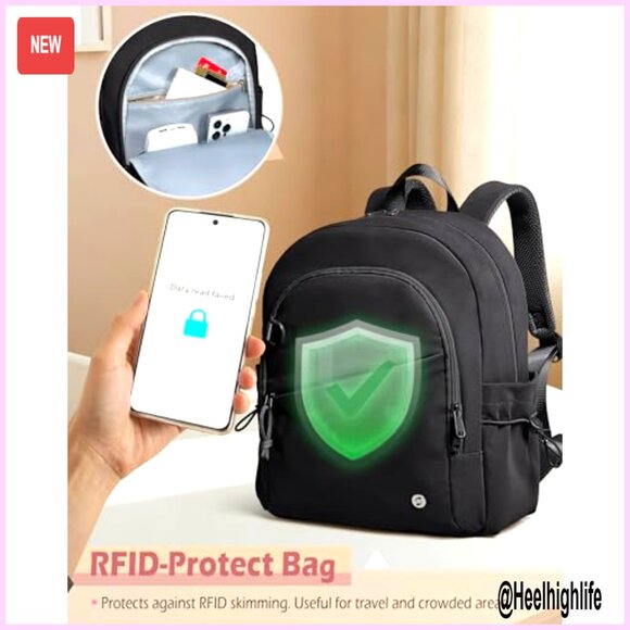 Mini Backpack with Wet Pocket RFID Blocking Gym Work Travel main image 5